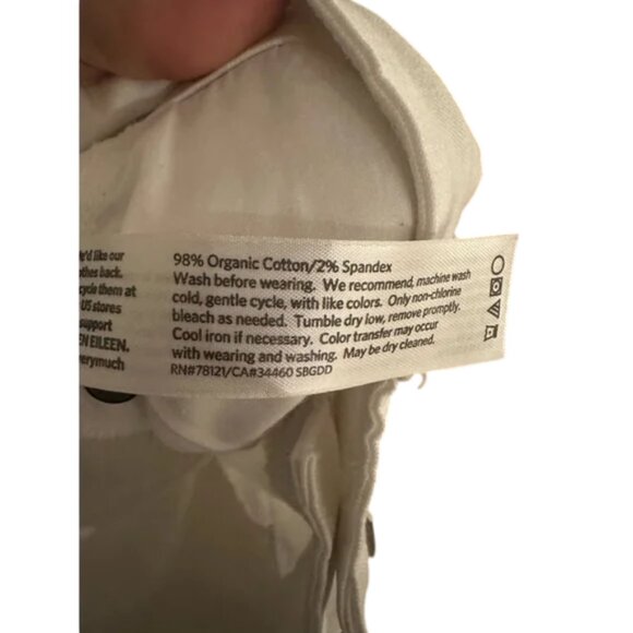 Eileen Fisher white slim fit ankle length denim jeans size 2 - Picture 8 of 8